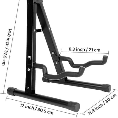 Guitar Stand, Foldable Electric Guitar Stands Floor, Non-slip Rubber And Foam Arm Metal Electric Guitar Stand, Suitable Stand for Acoustic Guitar, Electric Guitar, Bass, Ukulele, Banjo image 2