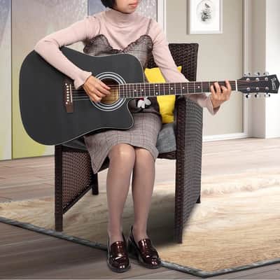 Have one to sell? Sell one like this Sell something else  Share Glarry 41" Full Size Adult 6 Strings Cutaway Folk Acoustic Guitar With Bag Black image 5