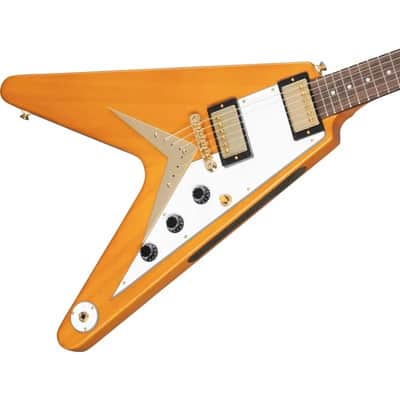 1958 Korina Flying V White Pickguard Aged Natural image 3