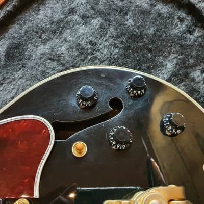 2015 Gibson ES-335 Bigsby Black Gold Tortoise Semi Hollow Electric Guitar image 2