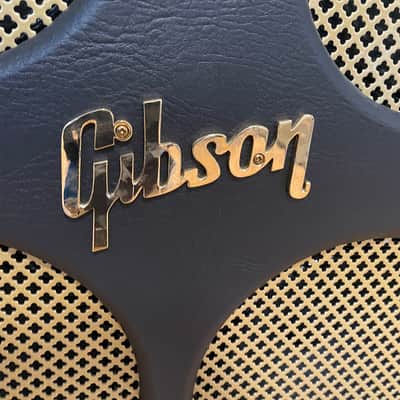 Gibson Super Gold Tone 2x10 2x12 stereo Cab Blue Back and gold image 2