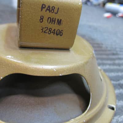 Vintage Utah PA8J 8" Guitar Speaker, Horseshoe Alnico Magnet All Paper Cone, 8 Ohms, 1960s, USA, Ex Sound 1960s - Gold image 2