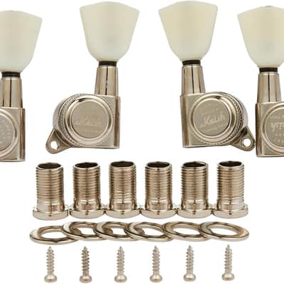 Guitar 3-per-side Locking Tuners 18:1 Locking Tuning Keys Guitar Tuning Machines with Off White Keystone Handle for LP/Les Paul/SG/ES or Acoustic Guitars Nickel image 1