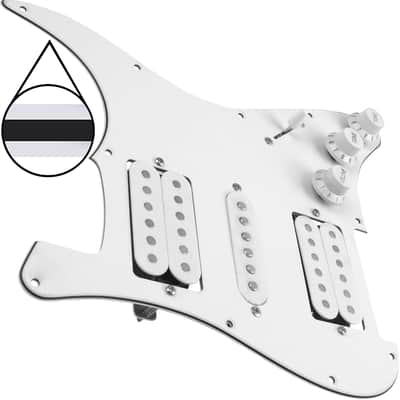 3Ply HSH 11 Hole Loaded Prewired Pickguard w/Alnico 5 Humbucker (2) Single-Coil (1) Pickups Compatible with Strat Fender Squier Guitar (White) image 4