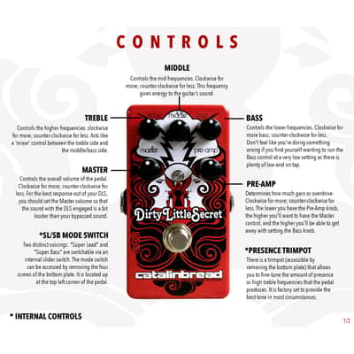 Catalinbread Dirty Little Secret MkIII Red Overdrive Pedal image 2