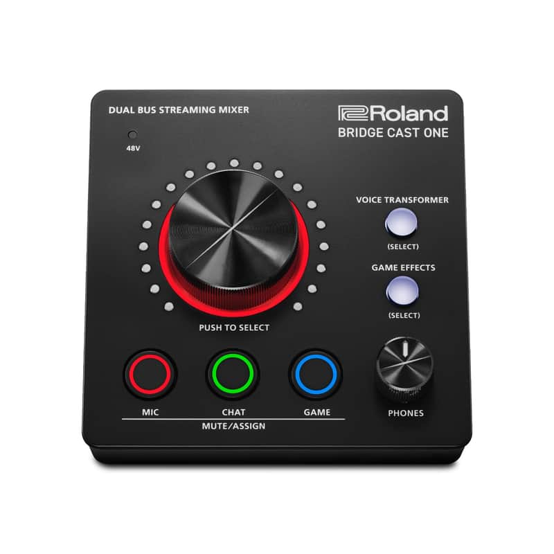Roland BRIDGE CAST ONE Dual Bus Streaming Mixer | Compact Audio Streaming Mixer | For Online Gamers & Content Creators | 32-Bit Hardware DSP | USB-C Windows and Mac Connectivity | XLR Mic Support image 1