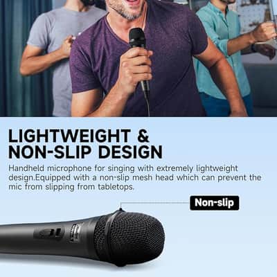 Karaoke Microphone, Dynamic Microphone with 13 ft Cable, Metal Handheld Cardioid Wired Microphone, XLR Microphone for Singing/Stage, Compatible w/Karaoke Machine/PA System/Amp/Mixer, Grey image 3