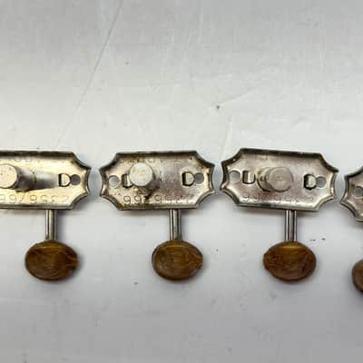 Vintage Kluson 3+3 No Line Patent Applied Appld For PAF Tuners 1950's Nickel Oval Head Large Hole image 5
