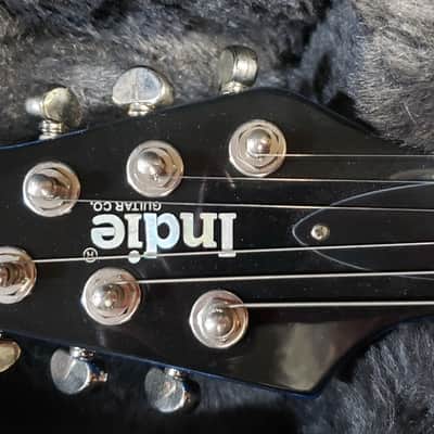 Indie Guitar Company Double Cut Metallic Blue Electric Guitar - Mint image 5