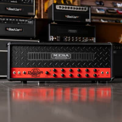 Mesa Boogie Limited Run 90’s Dual Rectifier Head Amplifier - Black Snake Vinyl, Rosso Scuderia Red Chassis image 1
