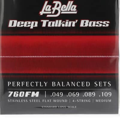 La Bella 760FM Deep Talkin' Bass Flatwound Bass Guitar Strings - .049-.109 Medium image 1