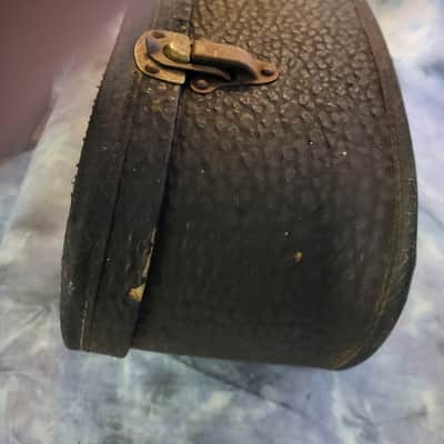Vintage RARE 1950's Geib Black Pebble Tolex Purple Interior Soft Shell Acoustic Guitar Case image 6