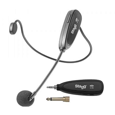 Stagg SUW 12H-BK 2.4 GHZ Wireless Headset Microphone Set (with Transmitter & Receiver) image 1