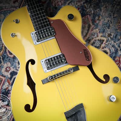 Gretsch G6118T 120th Anniversary Model Bamboo Yellow over Copper image 12