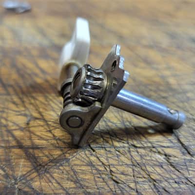 Vintage RARE 1966 Vox Super Lynx 3x3 Individual Bass Side Guitar Tuner plus Tuner Grommet and Original Installation Screws Luthier Parts #1 image 3