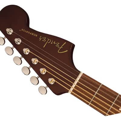 Used Fender Newporter Player A/E Guitar - Natural w/ Walnut FB image 4