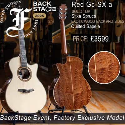 Furch Exotic Red Gc-SX Sitka Spruce/Quilted Sapele Grand Auditorium Cutaway Acoustic Guitar image 5