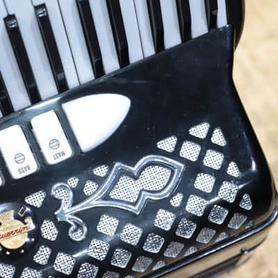 Guerrini Model 624 Black Piano Accordion 120-Bass 41-Key 5-Treble Switch w/Case image 14