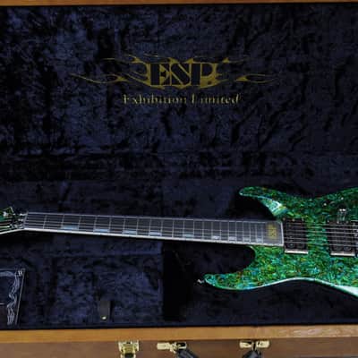 ESP M-II 2016 Exhibition Japan Custom Shop Guitar in Liquid JEM Green Finish image 15