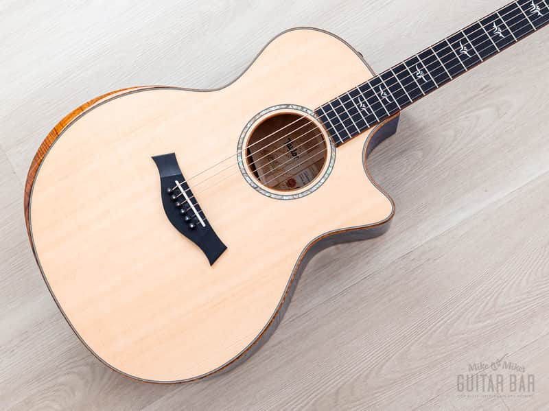 2023 Taylor Custom Grand Auditorium Acoustic Electric Guitar Trans Blue w/ Lutz Spruce + Quilted Maple image 1