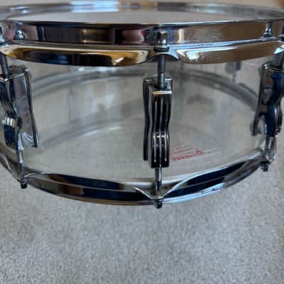 Ludwig Vintage Clear Vistalite 14” x 5” Snare Drum 70s - 10 lug image 5