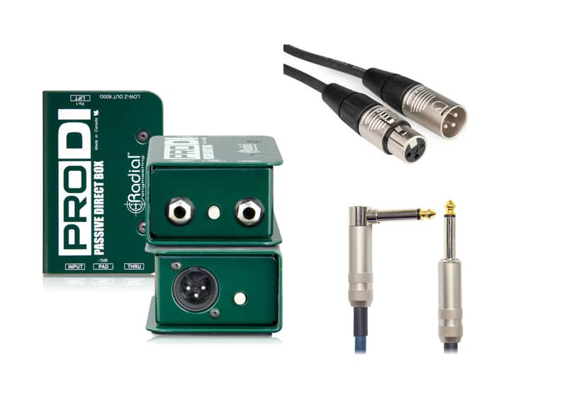 Radial Engineering PRODI-PK2-K ProDI Passive Direct Box with XLR and Instrument Cable image 1