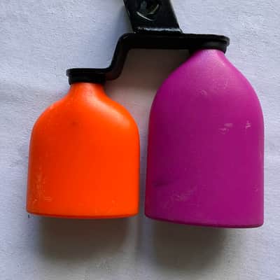 Latin Percussion LP617 Mounted Double Sambago Bells 2010s - Orange/Pink image 2