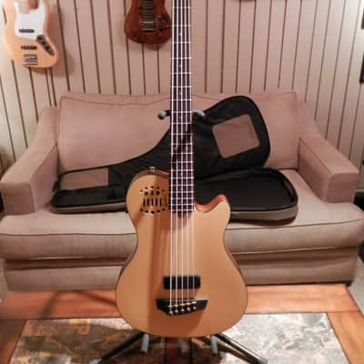 Godin A5 Ultra Electric/Acoustic 5 string bass 2013 Natural Satin image 1