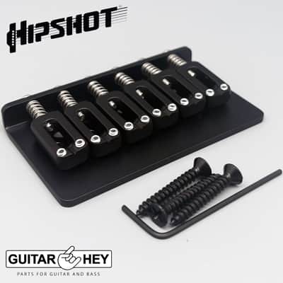 NEW Hipshot 6 String Hardtail Fixed Bridge .446 Spacing Stainless Steel - BLACK image 1