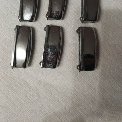 Unknown 6 x Bass Drum Double Lugs w / bolts and washers 1960's chrome image 2