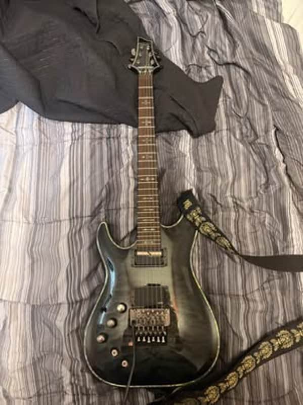 Schecter Hellraiser C-1 FR S Sustainiac 2022 - Present - Trans Black Burst image 1