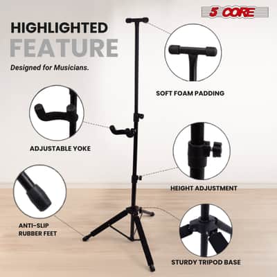 5 Core Violin Stand with Bow Holder Adjustable Cello Banjo Mandolin Holder image 7