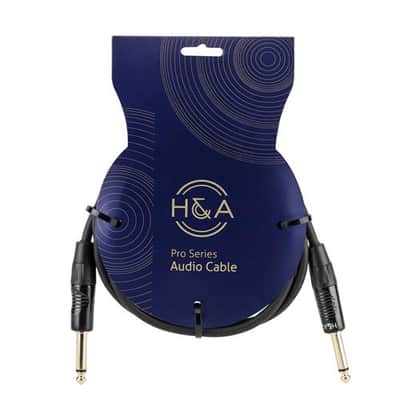 H&A Elite Pro 1/4  TS Male to 1/4  TS Male Instrument Cable with Rean by Neutrik Gold Connectors, 6' image 3