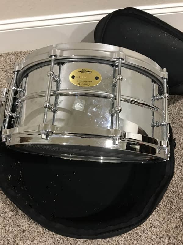 Ludwig LB402BT Brass Edition Supraphonic 6.5x14" Snare Drum with Tube Lugs image 4