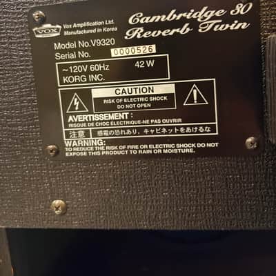 Vox Cambridge 30 Reverb Twin Model V9320 30-Watt 2x10 Combo 1999 - 2001 - Black image 3