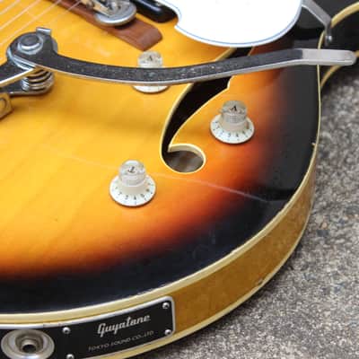 1968 Guyatone Japan SG-25T Vintage Hollowbody Electric Guitar (Sunburst) image 3