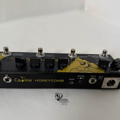 Caline CP 48 Acoustic Guitar Multi Effects Pedal EQ AUX DI Booster 2024 - Black yellow image 5