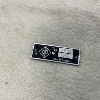 Neumann KM 74 # 334 nameplate … image 2