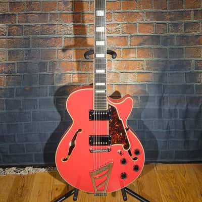 D'Angelico Premier SS Semi-Hollow Single Cutaway Stairstep Tailpiece, Ovangkol Fretboard Fiesta Red w/ Original Gig Bag image 2