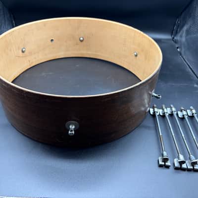 For Restoration Kent Vintage Mahogany Snare Drum Single Point Lugs 1950s Mahogany Wood Needs Parts! image 1