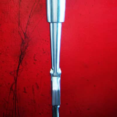 Vintage 1960's Lafayette 99-45460 dynamic Satin Chrome microphone w desk stand & cable Lafayette Olson Midland # 1 image 8