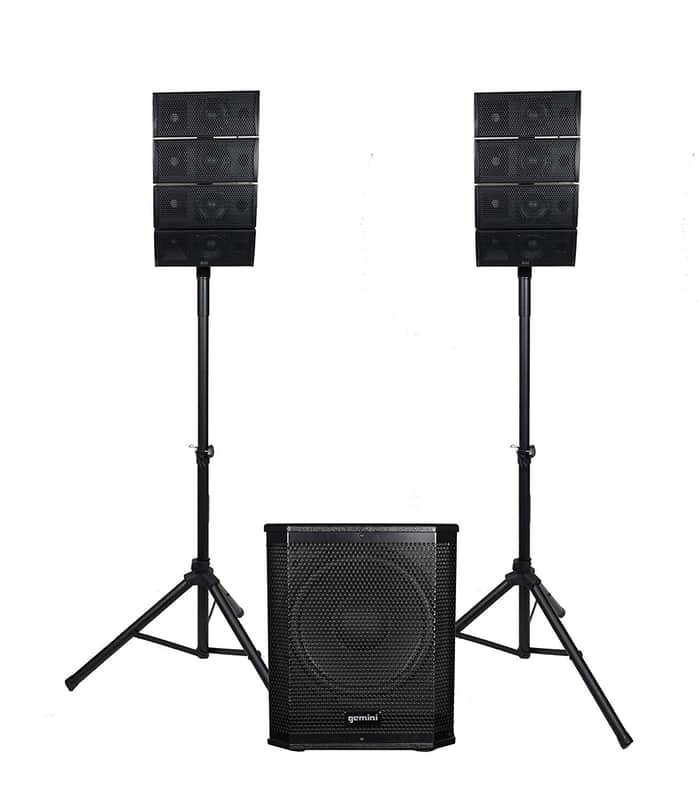 Gemini - LRX-448 - Portable 4X4 Line Array PA Speakers System With 12" Subwoofer image 1