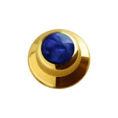 Q-Parts UFO Knob, BLUE PEARL ON GOLD, KGU-0759