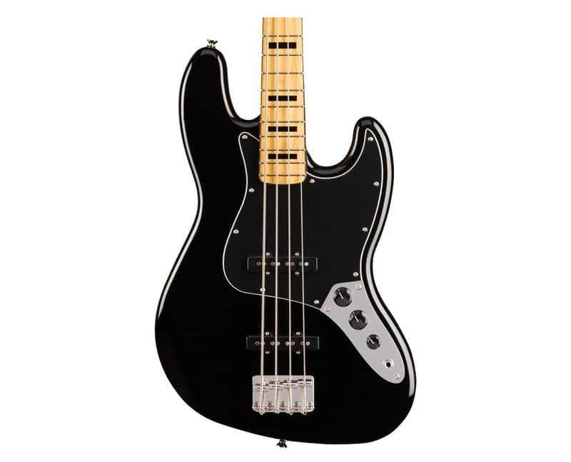 Used Squier Classic Vibe '70s Jazz Bass - Black w/ Maple FB image 1