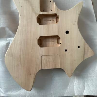 Unfinished Polar Wood Headless Guitar Body DIY Project image 1