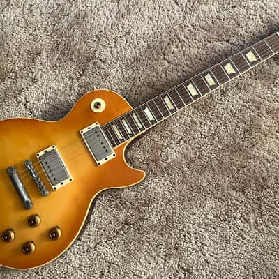 Orville by Gibson LPR 1993 - Lemon Burst Light Tiger Flame Lacquer Cream Fret Edge Binding image 1