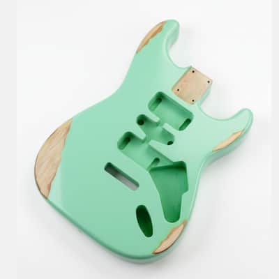 Finished Alder Strat-Style Guitar Body - Relic Surf Green image 1