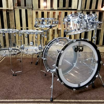Used DW Design Series 6-Piece Clear Acrylic Drum Set image 1