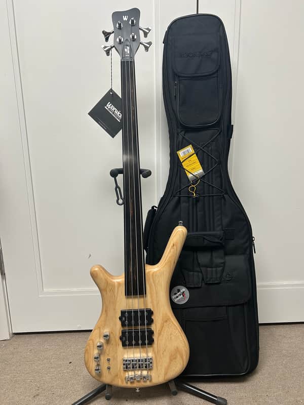 Warwick Pro Series Corvette $$ 4 String Bass Guitar Fretless Lefthand - Natural Transparent Satin image 1