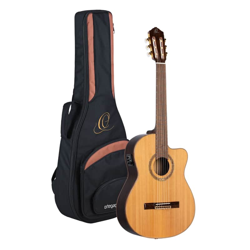 Ortega RCE159SN Performer Series Solid Cedar Top  Mahogany Neck Cutaway Nylon 6-String Classical Acoustic-Electric Guitar w/Gig Bag image 1